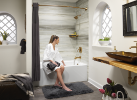 woman getting ready for a bath