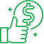 thumbs up and coin icon
