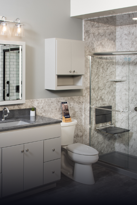 full bathroom remodel at the rome bath remodeling showroom