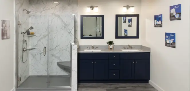 Santorini White full Bathroom Remodel