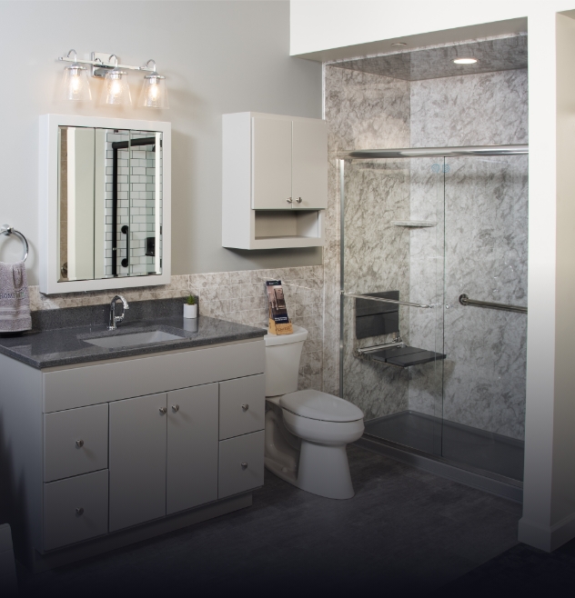 full bathroom remodel at a rome bath remodeling showroom