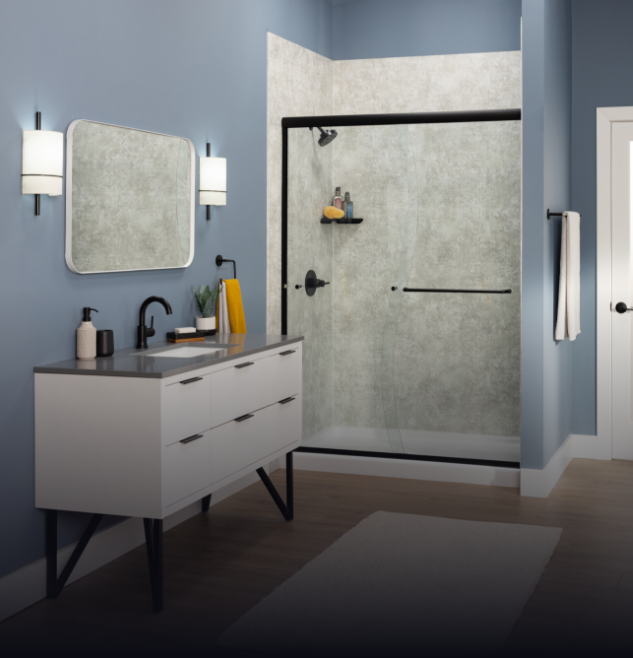 full bathroom remodel featuring a walk in shower