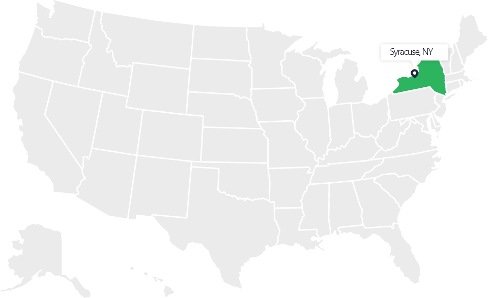 map of united states highlighting syracuse new york rome bath remodeling office location