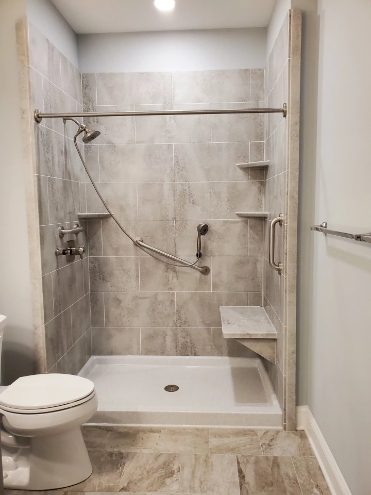 walk-in shower bathroom remodel