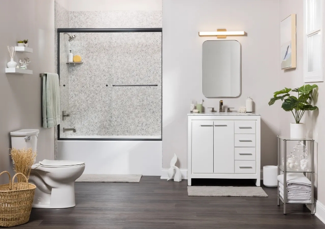 full bathroom remodel with evo acrylic wall surrounds in bathtub remodel
