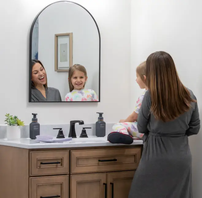 Mother and Daughter enjoying their new bathroom remodel