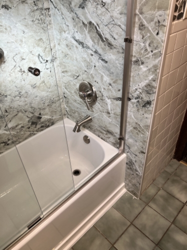 bath tub shower remodel with new wall surrounds