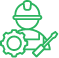 green icon representing construction team
